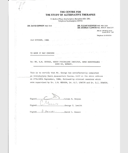Occupational Physiotherapy Record Maintenance Certification