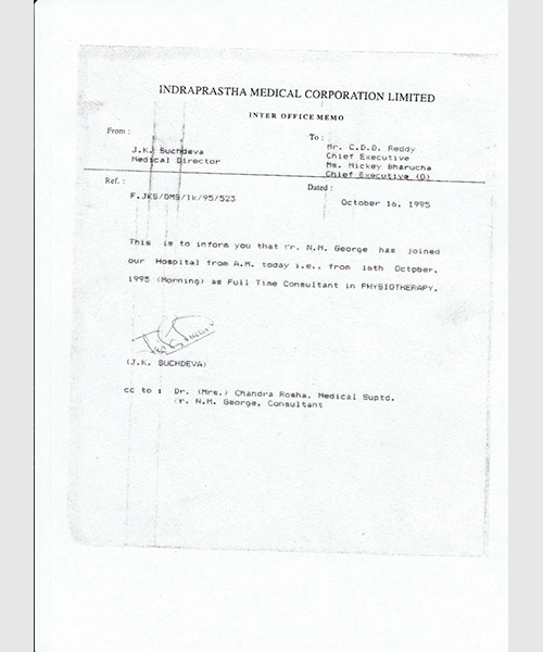 Occupational Physiotherapy Record Maintenance Certification