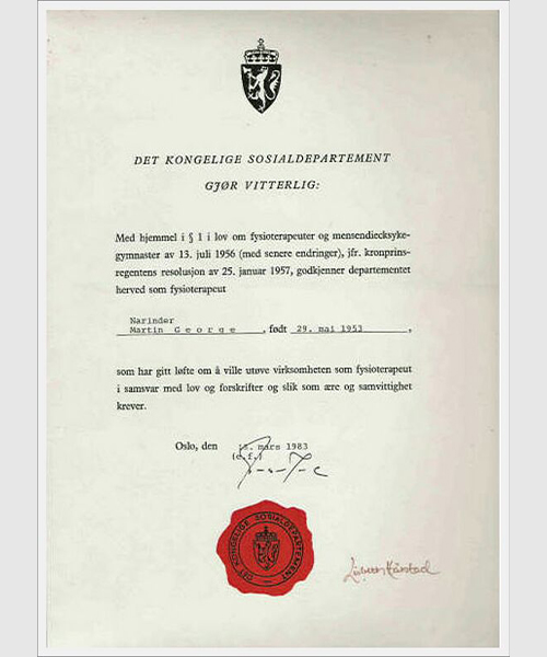 Occupational Physiotherapy Record Maintenance Certification
